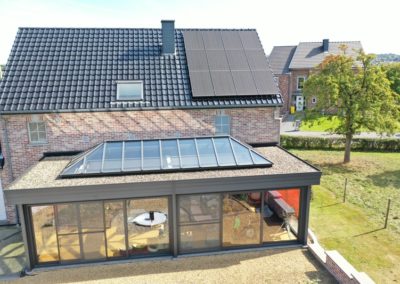 Véranda à toiture plate - Châssis Ernst à Liège (Verviers)